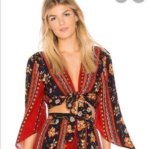 Band of Gypsies bohemian flowy tie crop top